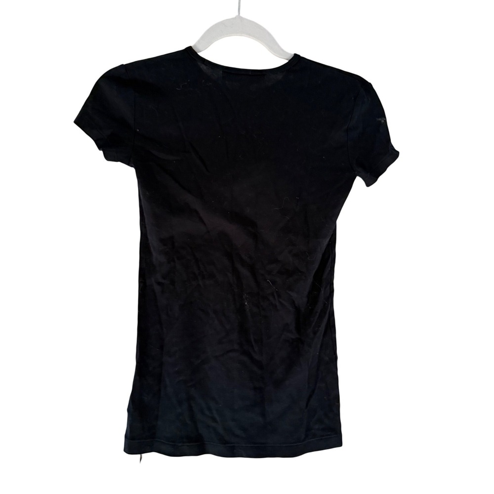 Ralph Lauren Womens Y2K T-Shirt Big Pony Graphic Small Black Mercerized Cotton - Picture 2 of 6